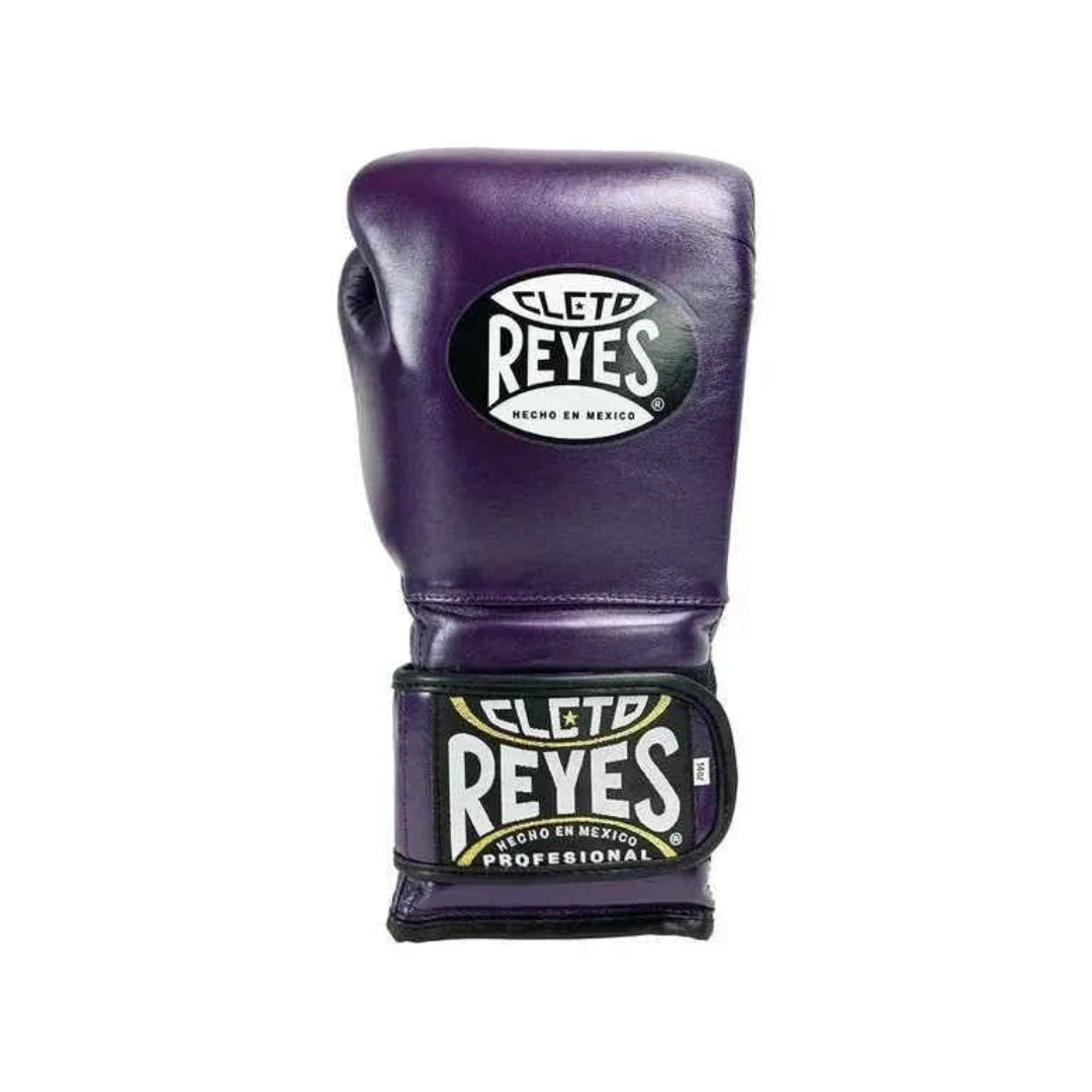Purple boxing glove with Cleto Reyes logo on a white background