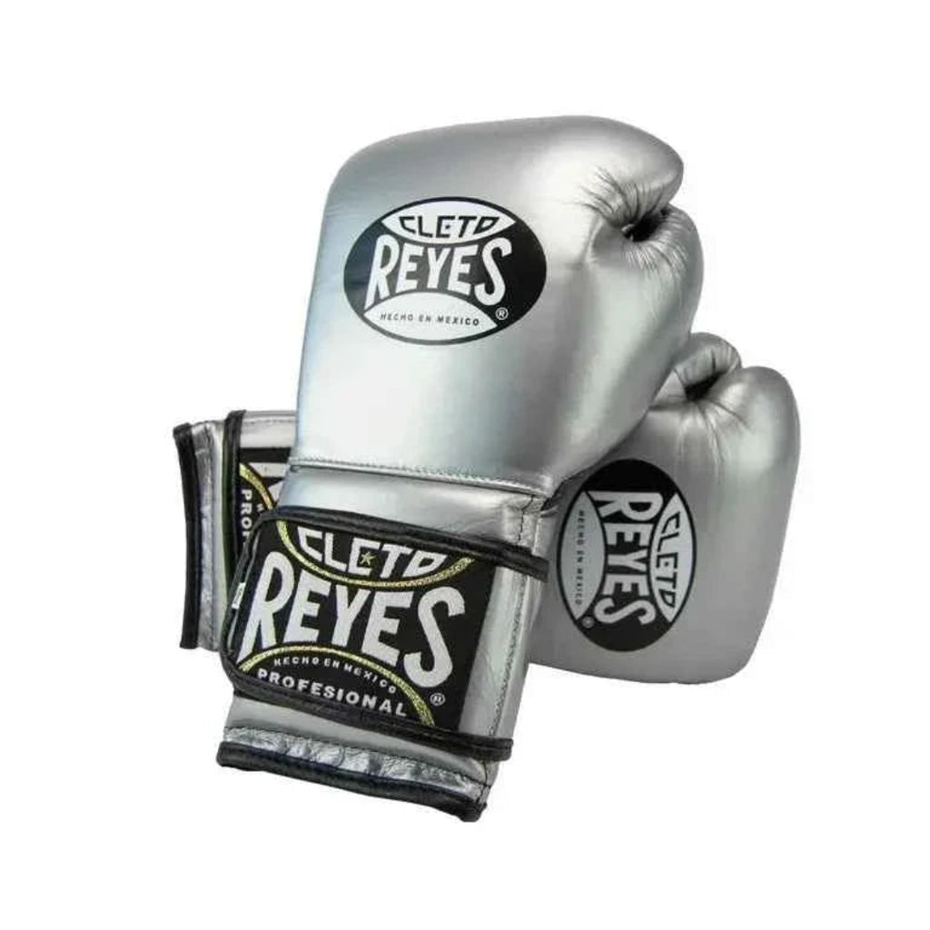 Silver boxing glove with 'Cleto Reyes' branding on a white background