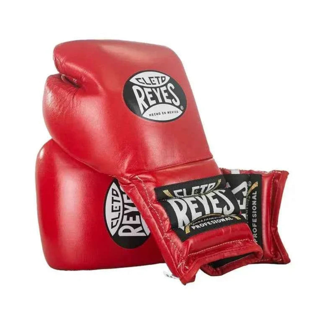 Red boxing glove with Cleto Reyes logo on a white background