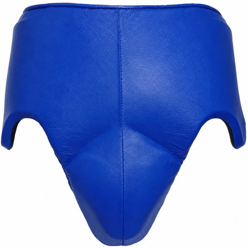Blue protective pad with a logo on a white background