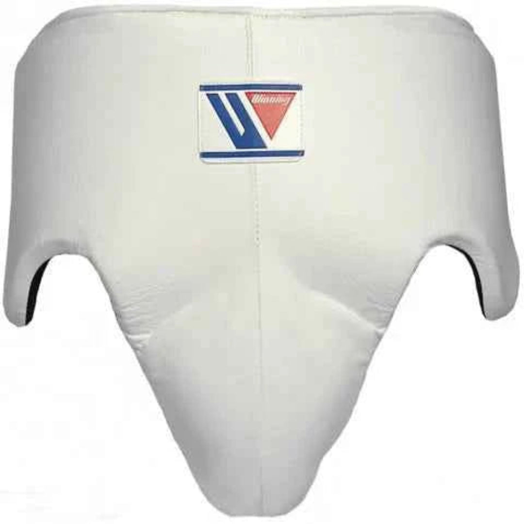White protective athletic pad with a brand logo on a white background