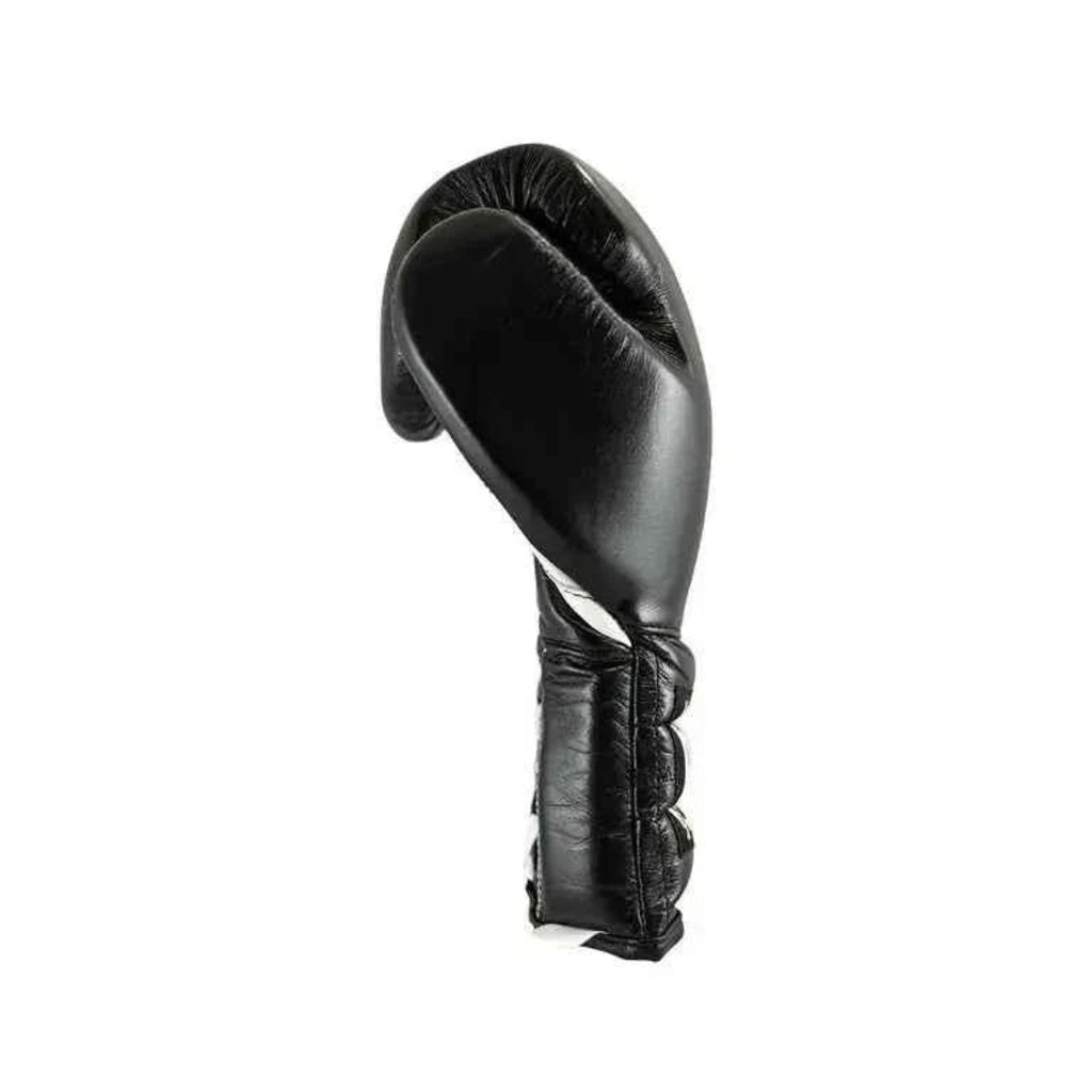Black boxing glove on a white background