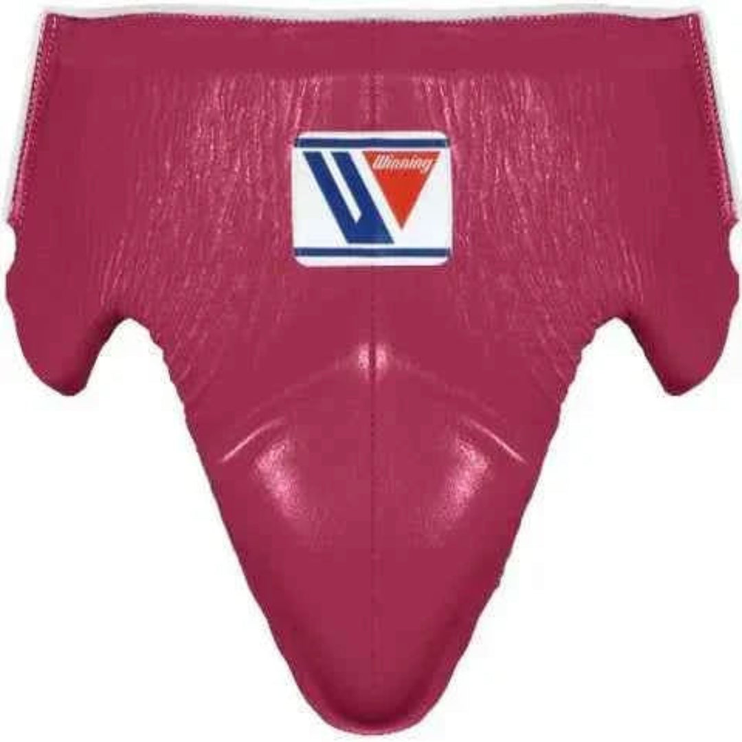 Pink football shoulder pad with a visible brand logo on a white background