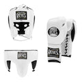 Cleto Reyes boxing gear including headgear and gloves on a white background