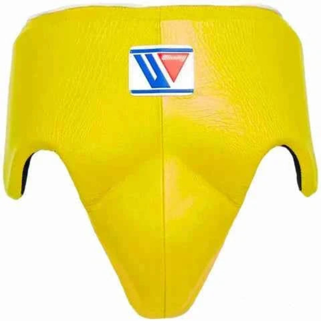Yellow motorcycle seat cover with a brand logo on a white background