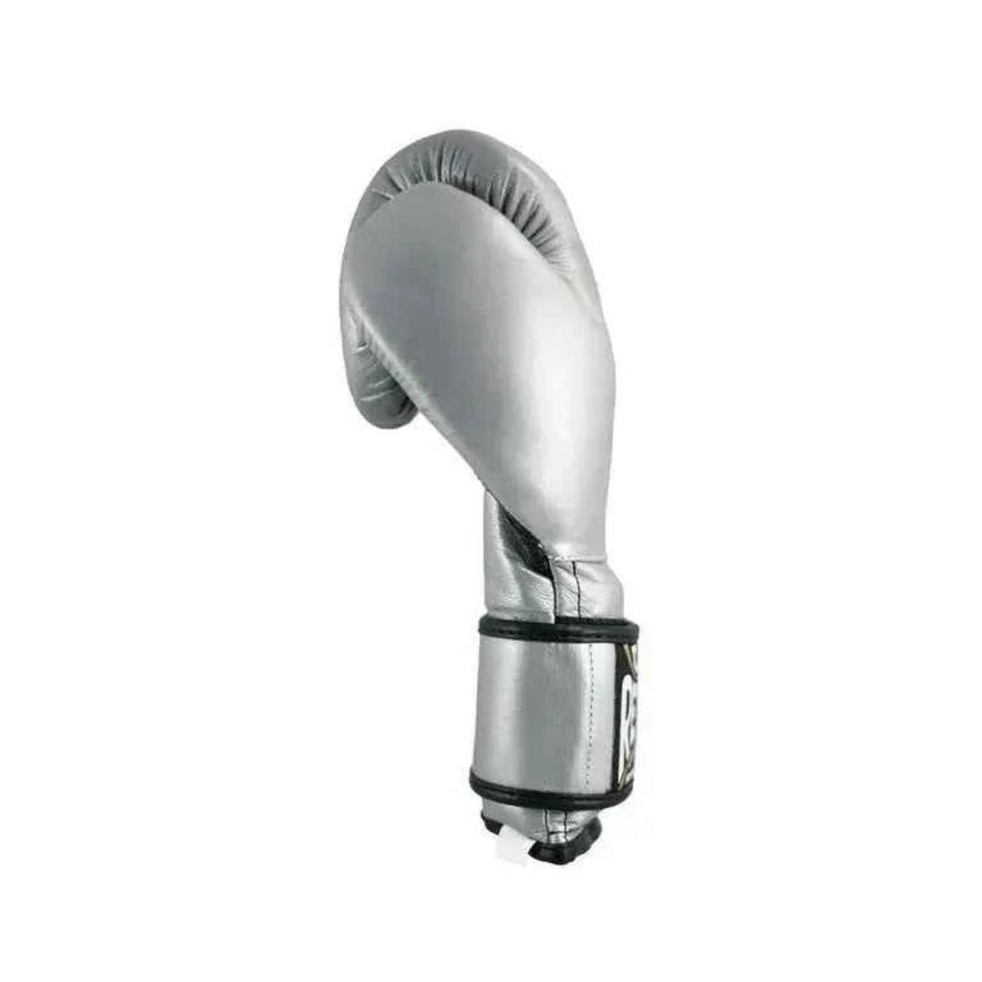 Silver boxing glove on a white background